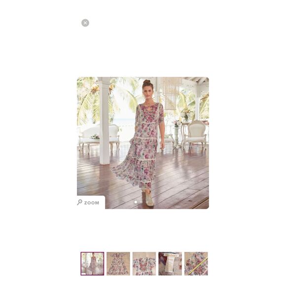 Sundance Catalog Long Floral Tiered “Dreams in Bloom Dress lined